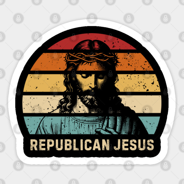 Republican-Jesus Sticker by Creatifly Graphic Tees