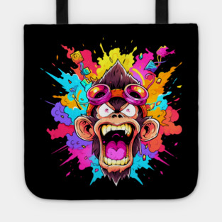 Crazy Funky Angry Monkey Tote