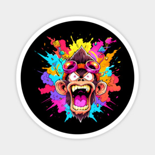 Crazy Funky Angry Monkey Magnet