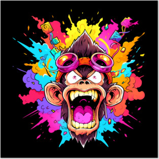Crazy Funky Angry Monkey Posters and Art