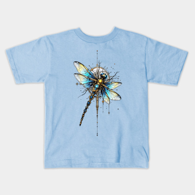 Steampunk Dragonfly Kids T-Shirt by HolidayBug
