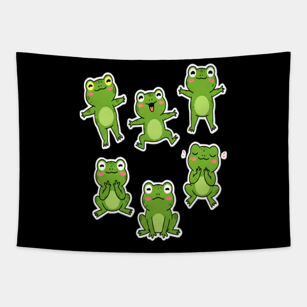 Dancing Frog frogs dancing dance dancer music meme musician Tapestry by OUTFITPAW