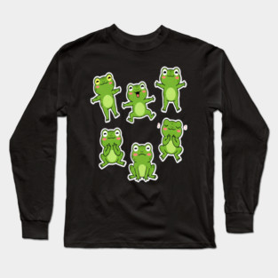 Dancing Frog frogs dancing dance dancer music meme musician Long Sleeve T-Shirt