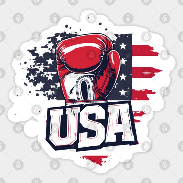 USA Flag Boxing Sticker by JessArty