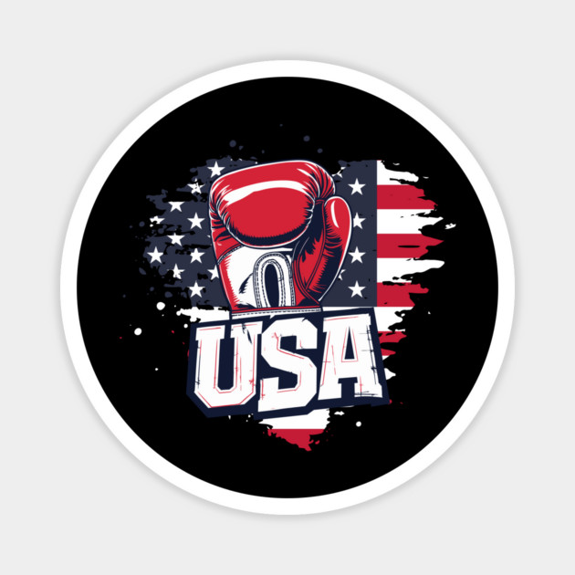 USA Flag Boxing Magnet by JessArty