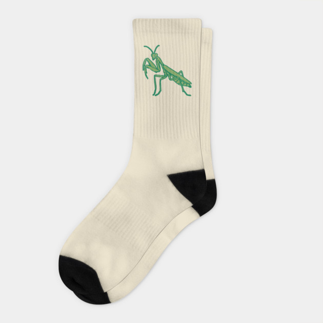 Stay Mantis Chill – Praying Mantis Minimalist Design Socks by DonWillisJrArt