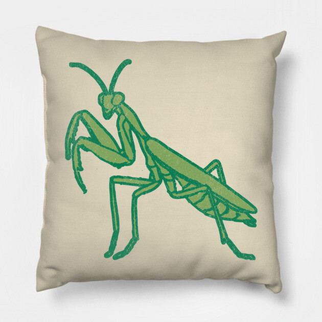 Stay Mantis Chill – Praying Mantis Minimalist Design Pillow by DonWillisJrArt