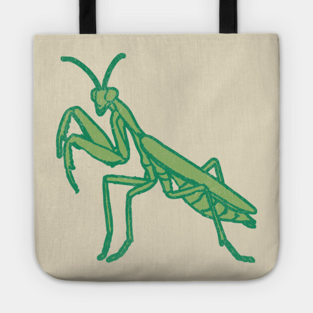 Stay Mantis Chill – Praying Mantis Minimalist Design Tote by DonWillisJrArt