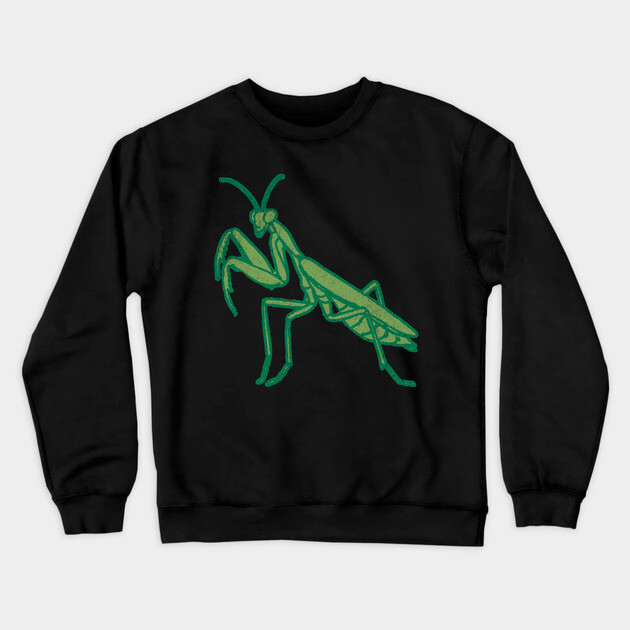 Stay Mantis Chill – Praying Mantis Minimalist Design Crewneck Sweatshirt by DonWillisJrArt