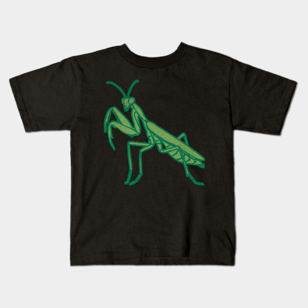 Stay Mantis Chill – Praying Mantis Minimalist Design Kids T-Shirt by DonWillisJrArt