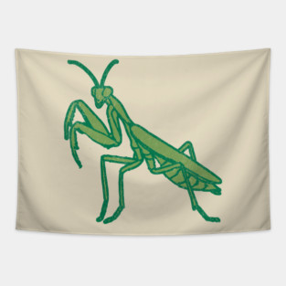 Stay Mantis Chill – Praying Mantis Minimalist Design Tapestry