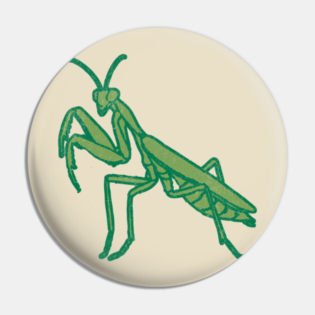 Stay Mantis Chill – Praying Mantis Minimalist Design Pin by DonWillisJrArt