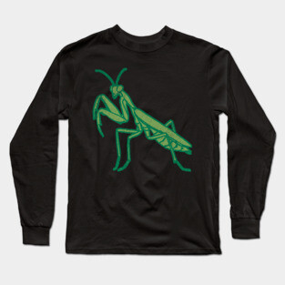 Stay Mantis Chill – Praying Mantis Minimalist Design Long Sleeve T-Shirt