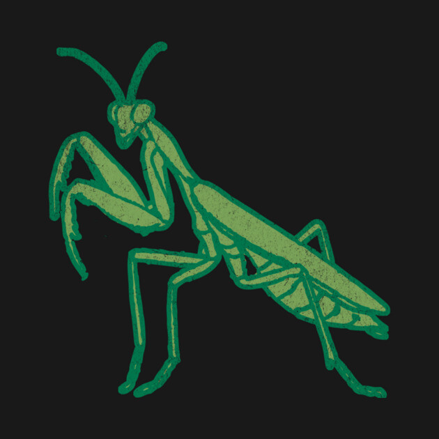 Stay Mantis Chill – Praying Mantis Minimalist Design by DonWillisJrArt