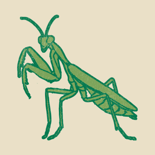 Stay Mantis Chill – Praying Mantis Minimalist Design by DonWillisJrArt