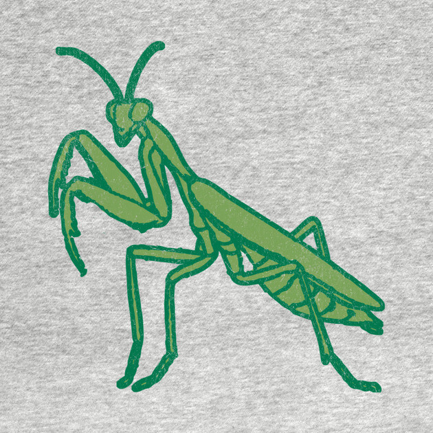 Stay Mantis Chill – Praying Mantis Minimalist Design by DonWillisJrArt