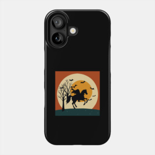 Headless Horseman Halloween Night – Vintage Spooky Sunset Scene Phone Case