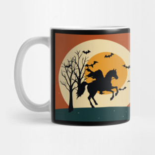 Headless Horseman Halloween Night – Vintage Spooky Sunset Scene Mug