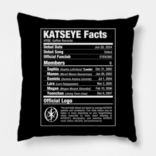 KATSEYE Nutritional Facts White Pillow