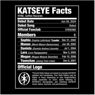 KATSEYE Nutritional Facts White Posters and Art