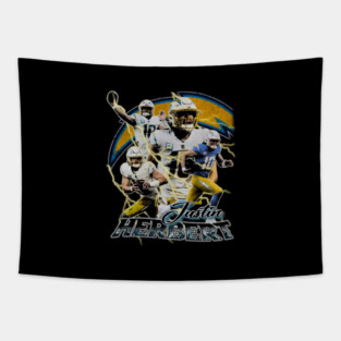 Justin Herbert Vintage Collage Tapestry