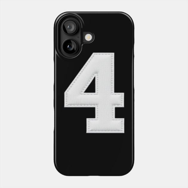 Number 4 Four Simple Graphic Minimalist Tee Shirt Phone Case by OUTFITPAW