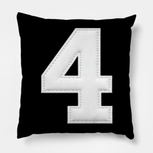 Number 4 Four Simple Graphic Minimalist Tee Shirt Pillow