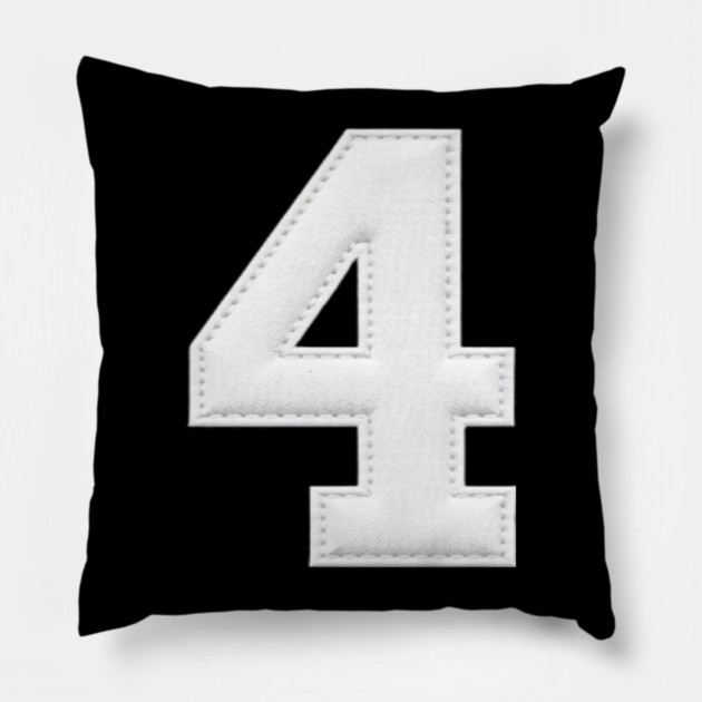 Number 4 Four Simple Graphic Minimalist Tee Shirt Pillow by OUTFITPAW