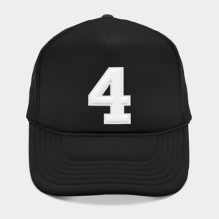 Number 4 Four Simple Graphic Minimalist Tee Shirt Hat