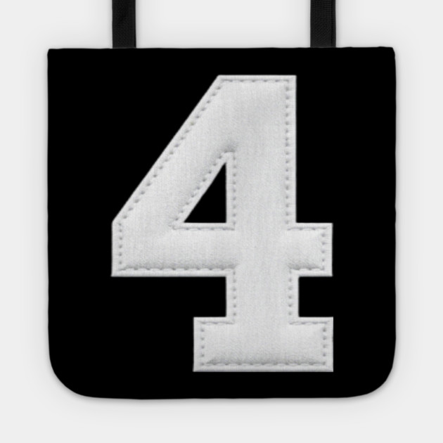 Number 4 Four Simple Graphic Minimalist Tee Shirt Tote by OUTFITPAW