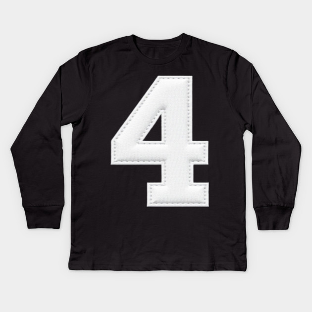 Number 4 Four Simple Graphic Minimalist Tee Shirt Kids Long Sleeve T-Shirt by OUTFITPAW