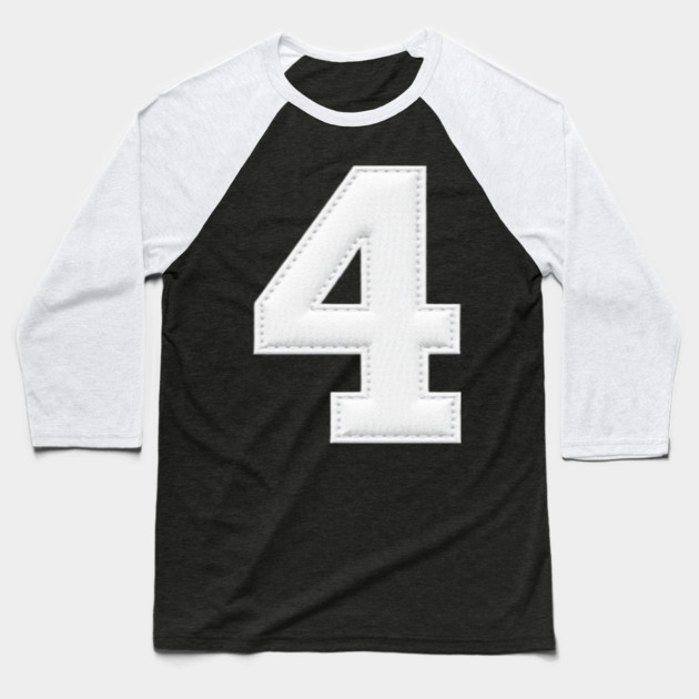 Number 4 Four Simple Graphic Minimalist Tee Shirt Baseball T-Shirt by OUTFITPAW