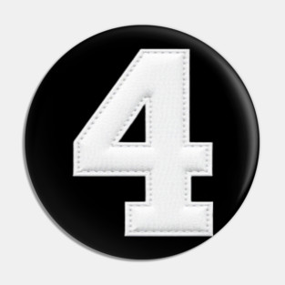Number 4 Four Simple Graphic Minimalist Tee Shirt Pin