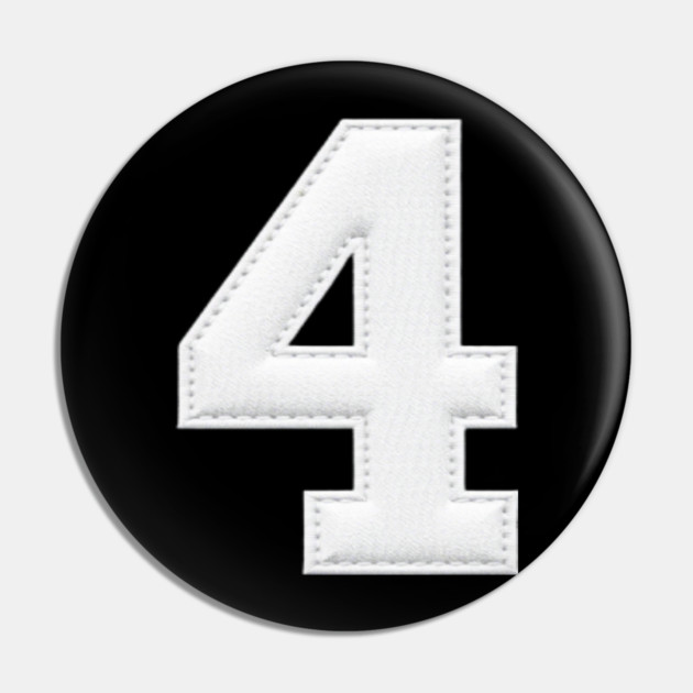 Number 4 Four Simple Graphic Minimalist Tee Shirt Pin by OUTFITPAW