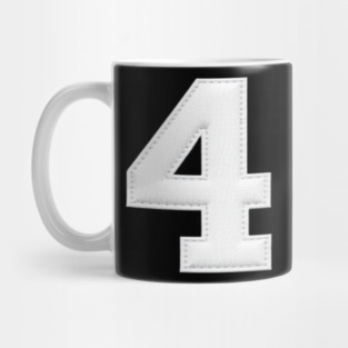 Number 4 Four Simple Graphic Minimalist Tee Shirt Mug
