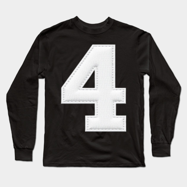Number 4 Four Simple Graphic Minimalist Tee Shirt Long Sleeve T-Shirt by OUTFITPAW