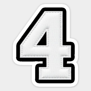Number 4 Four Simple Graphic Minimalist Tee Shirt Sticker