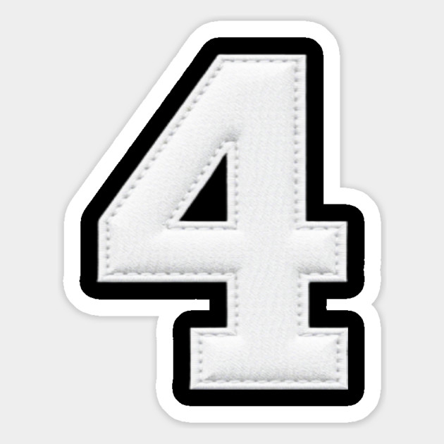Number 4 Four Simple Graphic Minimalist Tee Shirt Magnet by OUTFITPAW