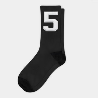Number 5 Five Simple Graphic Minimalist Tee Shirt Socks