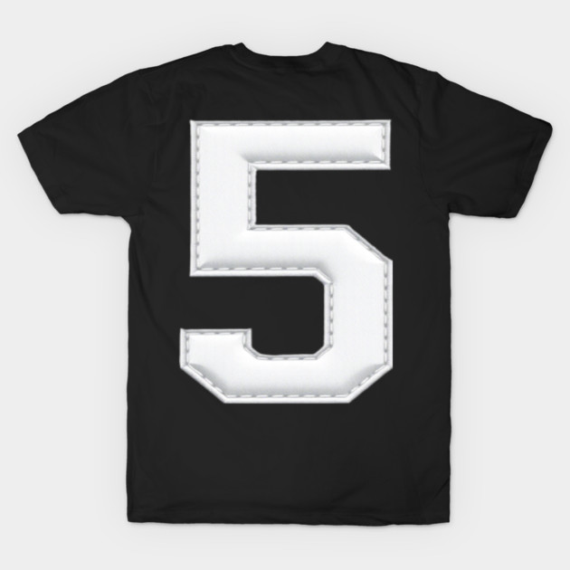 Number 5 Five Simple Graphic Minimalist Tee Shirt by OUTFITPAW
