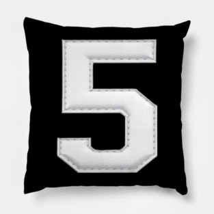 Number 5 Five Simple Graphic Minimalist Tee Shirt Pillow