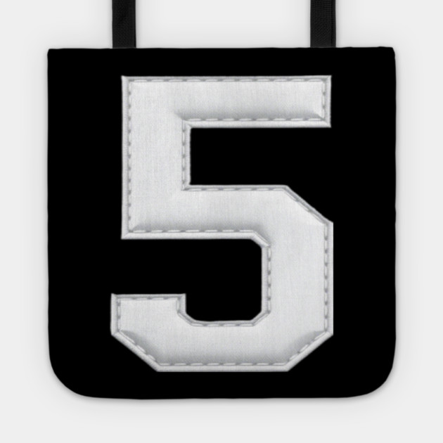 Number 5 Five Simple Graphic Minimalist Tee Shirt Tote by OUTFITPAW