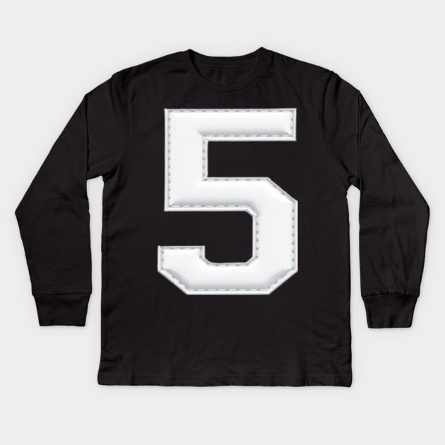 Number 5 Five Simple Graphic Minimalist Tee Shirt Kids Long Sleeve T-Shirt by OUTFITPAW