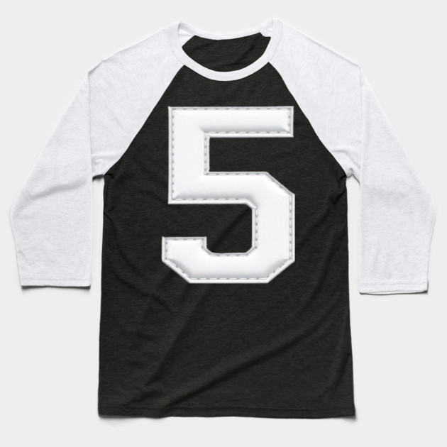 Number 5 Five Simple Graphic Minimalist Tee Shirt Baseball T-Shirt by OUTFITPAW