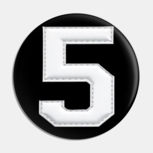 Number 5 Five Simple Graphic Minimalist Tee Shirt Pin
