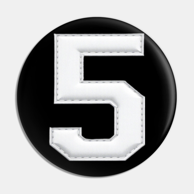Number 5 Five Simple Graphic Minimalist Tee Shirt Pin by OUTFITPAW