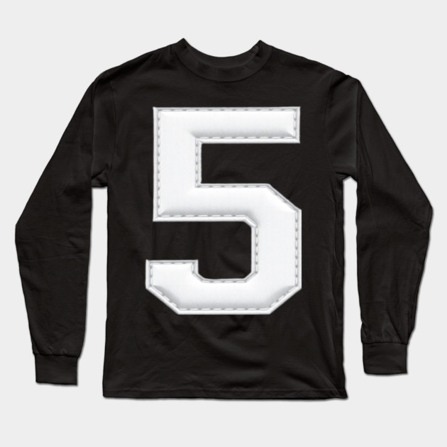 Number 5 Five Simple Graphic Minimalist Tee Shirt Long Sleeve T-Shirt by OUTFITPAW
