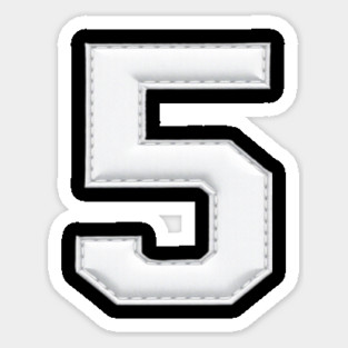 Number 5 Five Simple Graphic Minimalist Tee Shirt Sticker