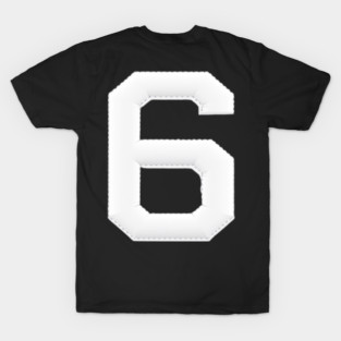 Number 6 Six Simple Graphic Minimalist Tee Shirt T-Shirt