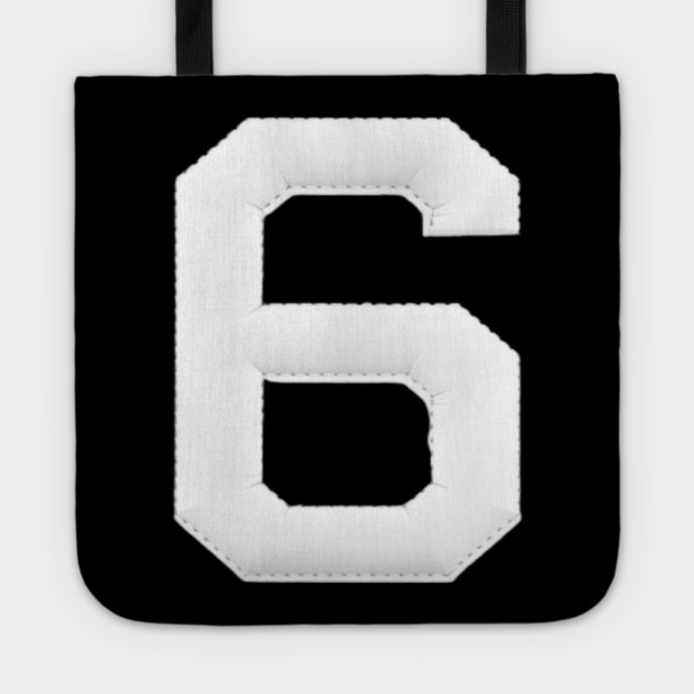 Number 6 Six Simple Graphic Minimalist Tee Shirt Tote by OUTFITPAW
